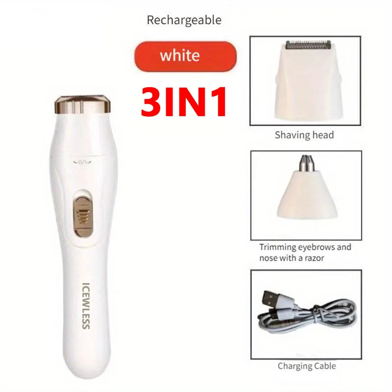 Women's Painless Electric Body Hair Trimmer, Waterproof & Rechargeable