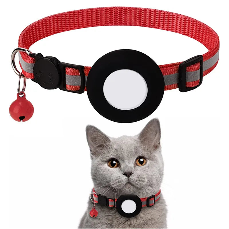 Breakaway Cat Collar with AirTag Holder & Bell, Reflective (AirTag Not Included)