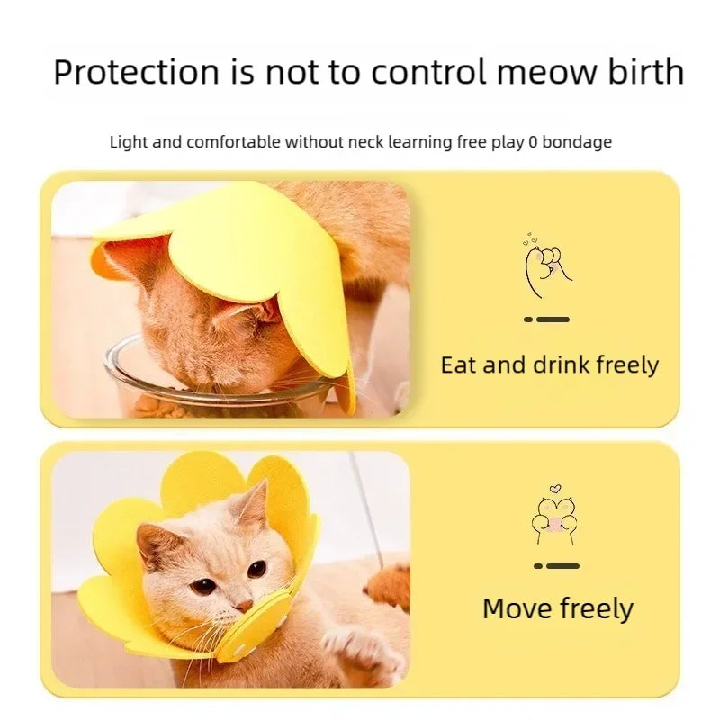 Soft Flower Recovery Cone Collar for Cats & Small Dogs