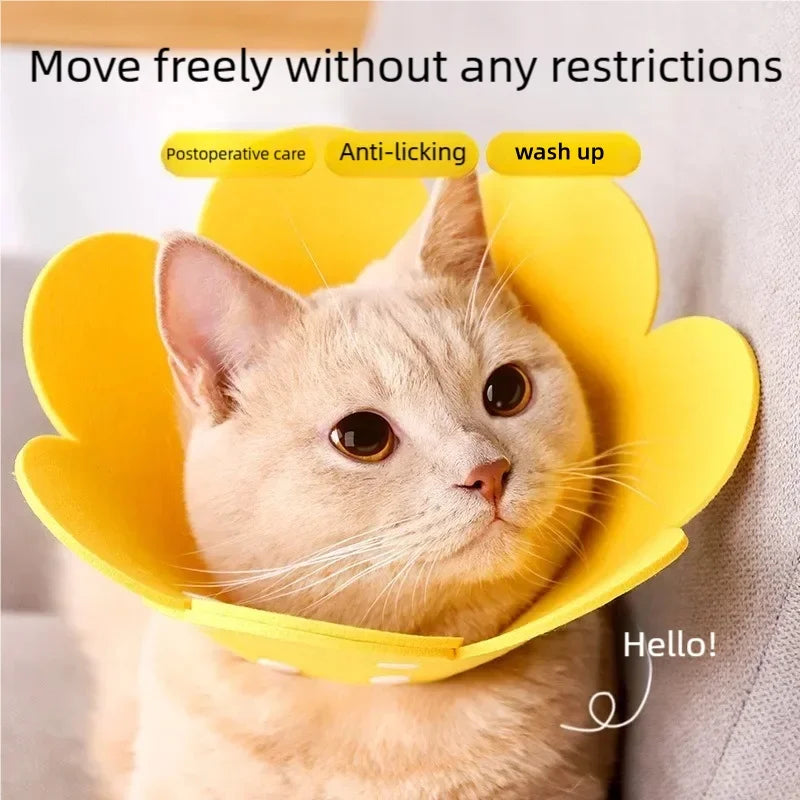 Soft Flower Recovery Cone Collar for Cats & Small Dogs