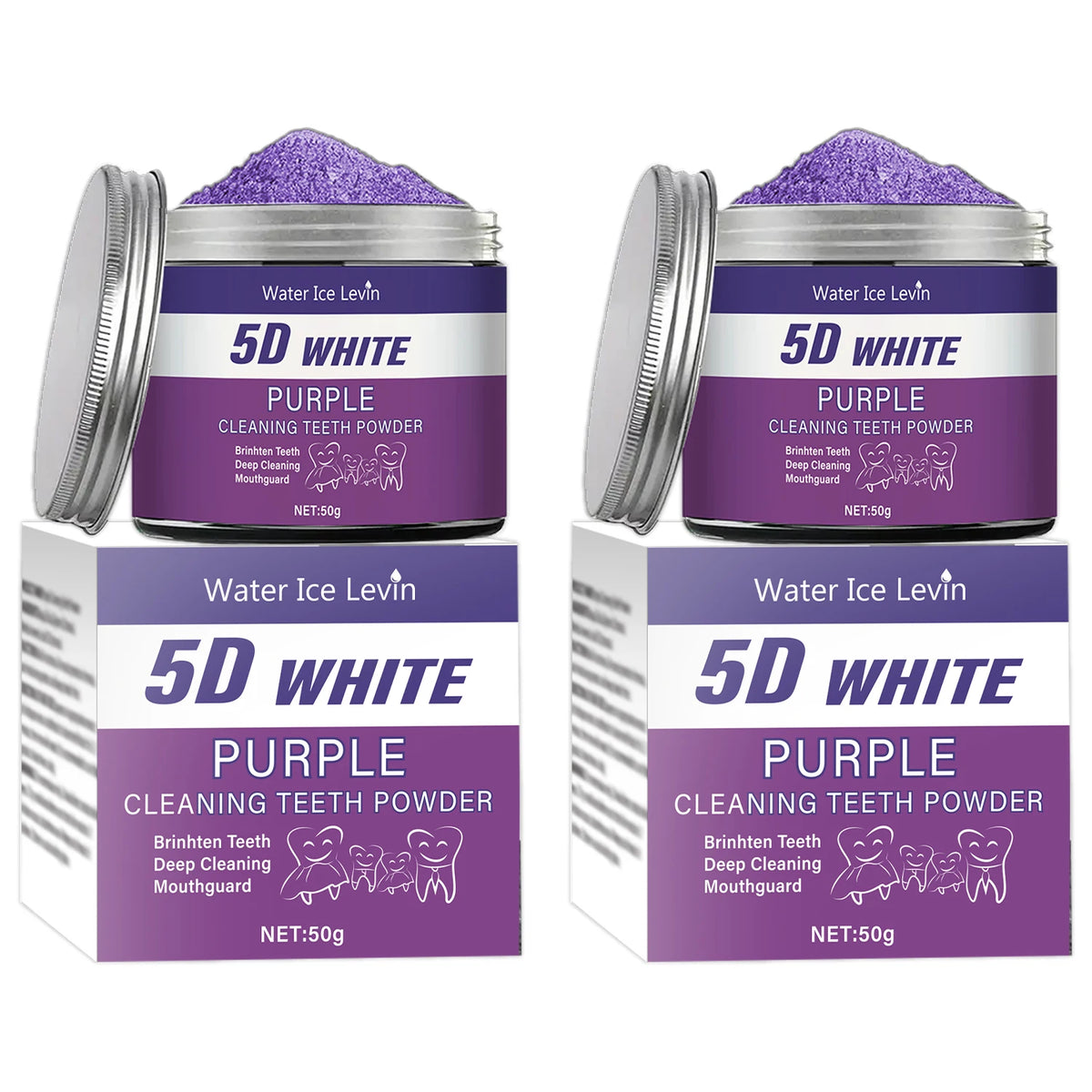 Purple Teeth Whitening Powder - Deep Cleaning Fresh Breath Formula