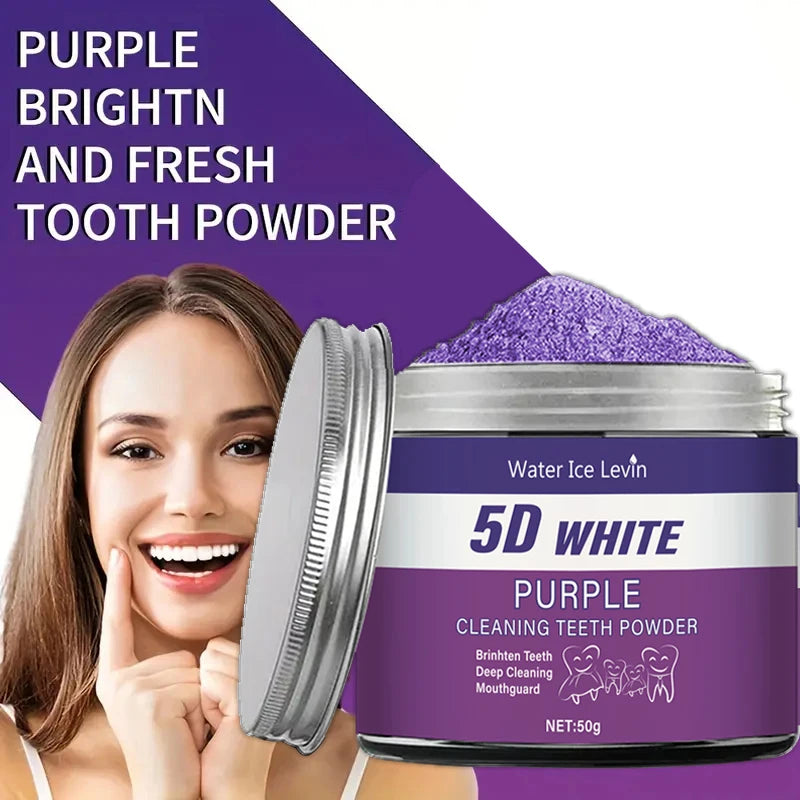 Purple Teeth Whitening Powder - Deep Cleaning Fresh Breath Formula