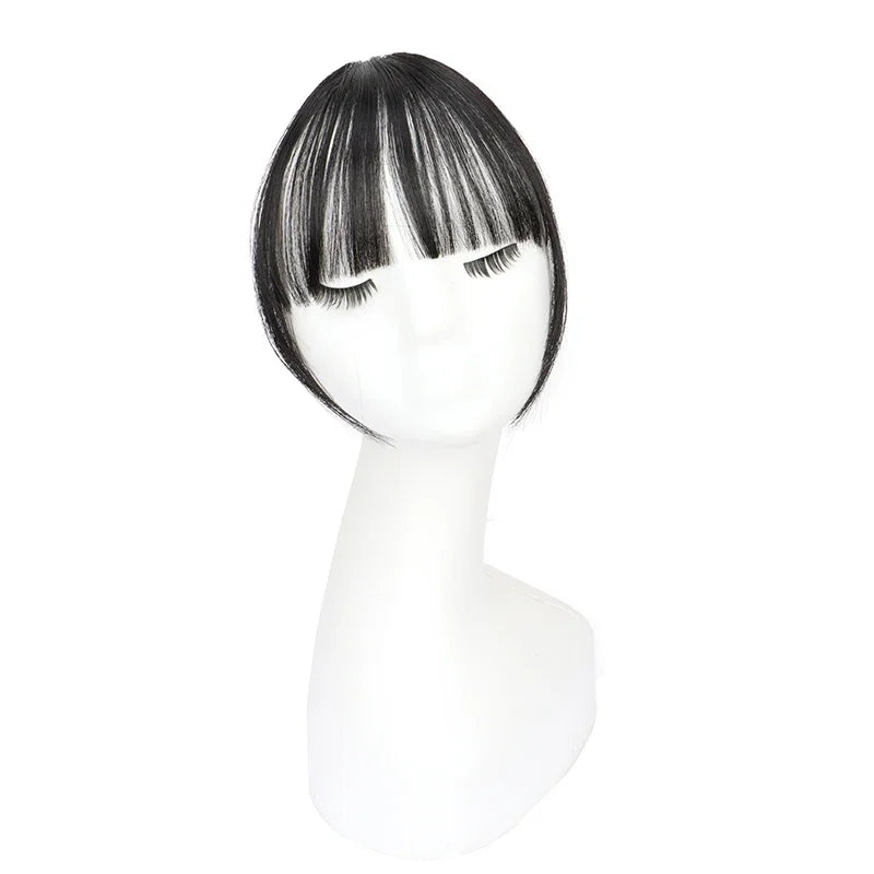 Clip-In Air Bangs, Natural Wispy Synthetic Fringe Hairpiece
