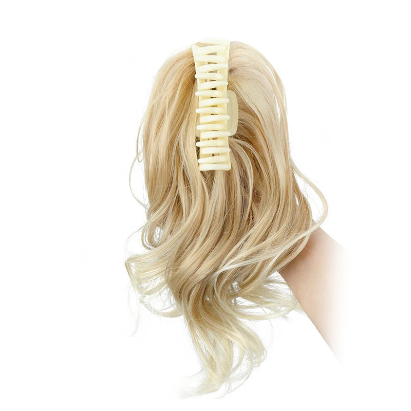 Claw Clip Ponytail Extension, 12 Inch Short Curly Synthetic Hairpiece