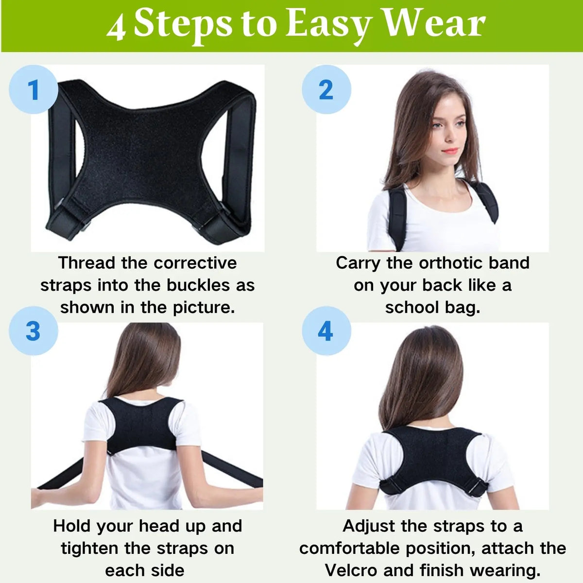 Posture Corrector Back Brace Adjustable Support For Better Posture