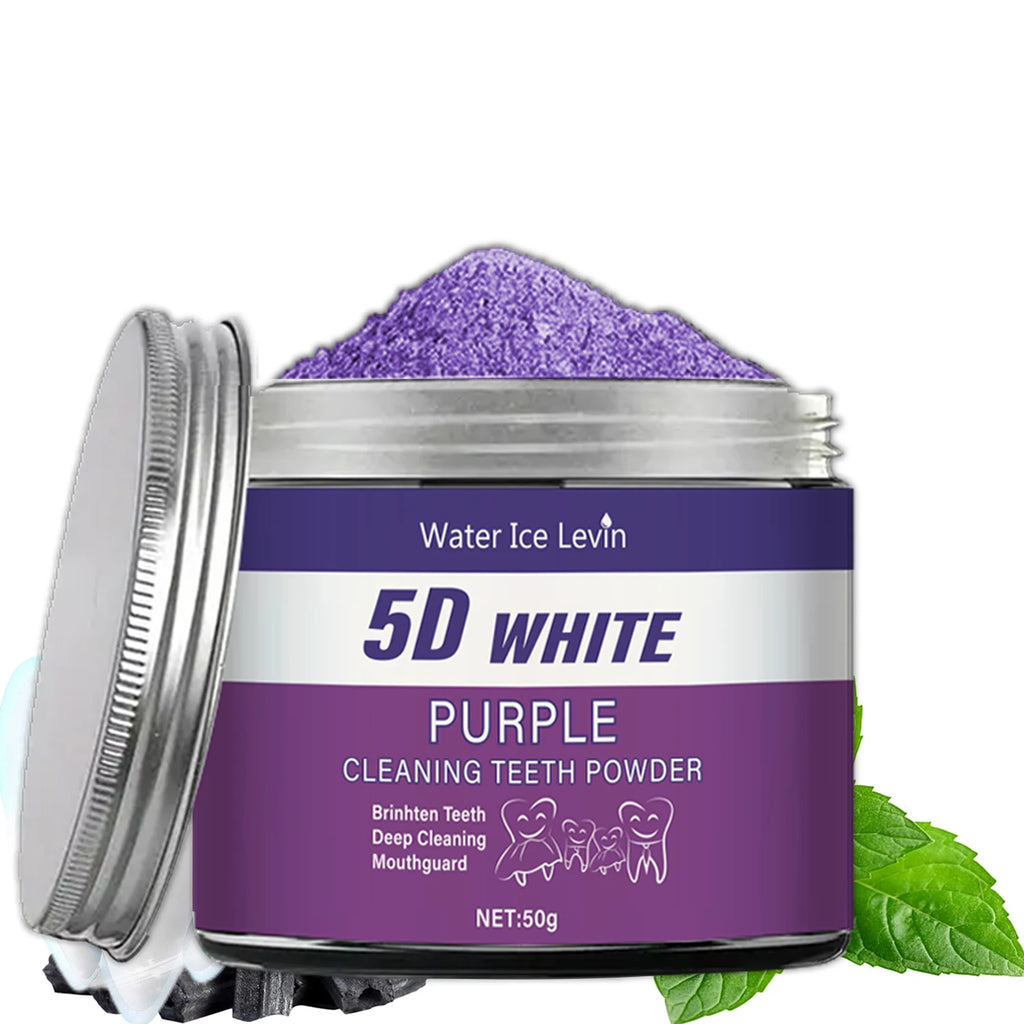 Purple Teeth Whitening Powder - Deep Cleaning Fresh Breath Formula
