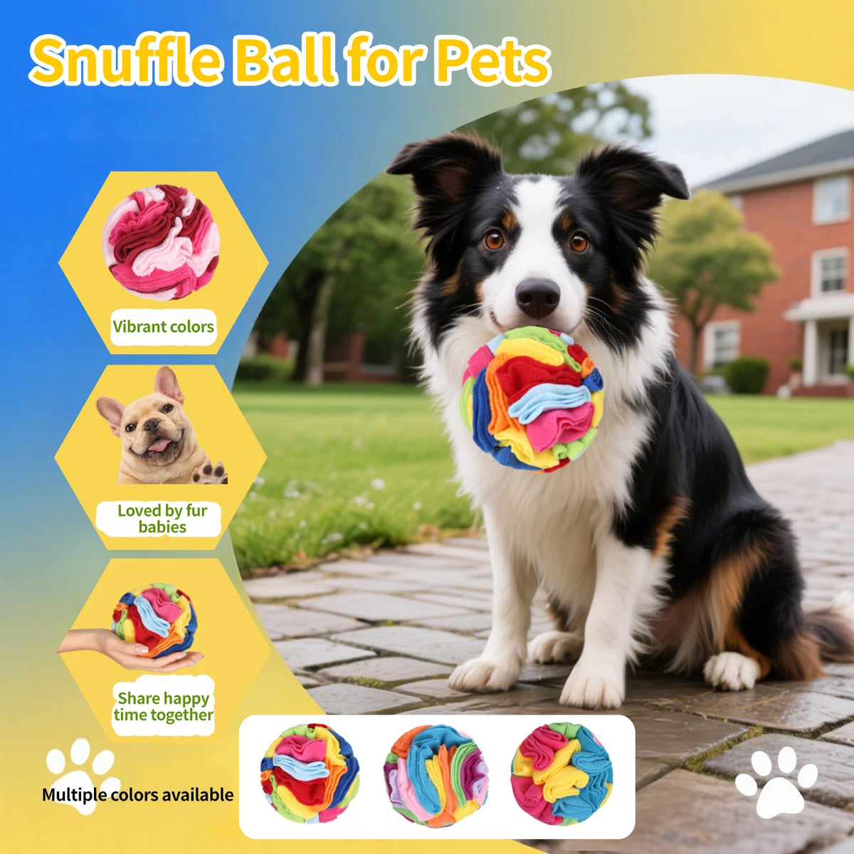 Dog Snuffle Ball, Interactive Foraging Puzzle Toy (Small)