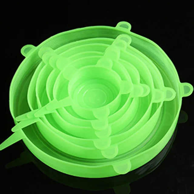 Reusable Silicone Stretch Lids, 6 Sizes (6-Pack)