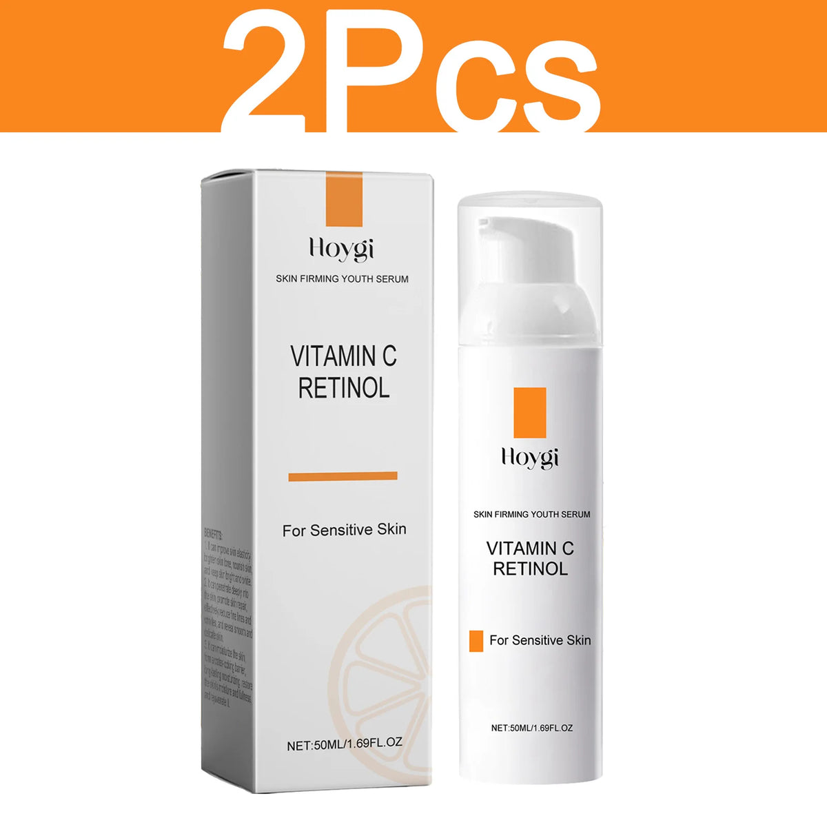 HOYGI Vitamin C & Retinol Face Serum, Brightening & Moisturizing, 50ml