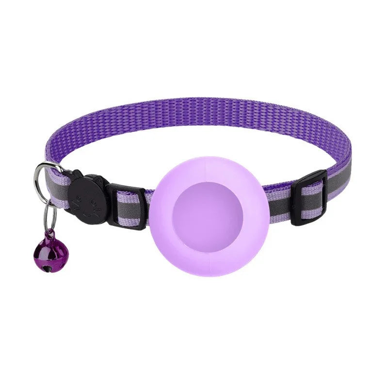 Breakaway Cat Collar with AirTag Holder & Bell, Reflective (AirTag Not Included)