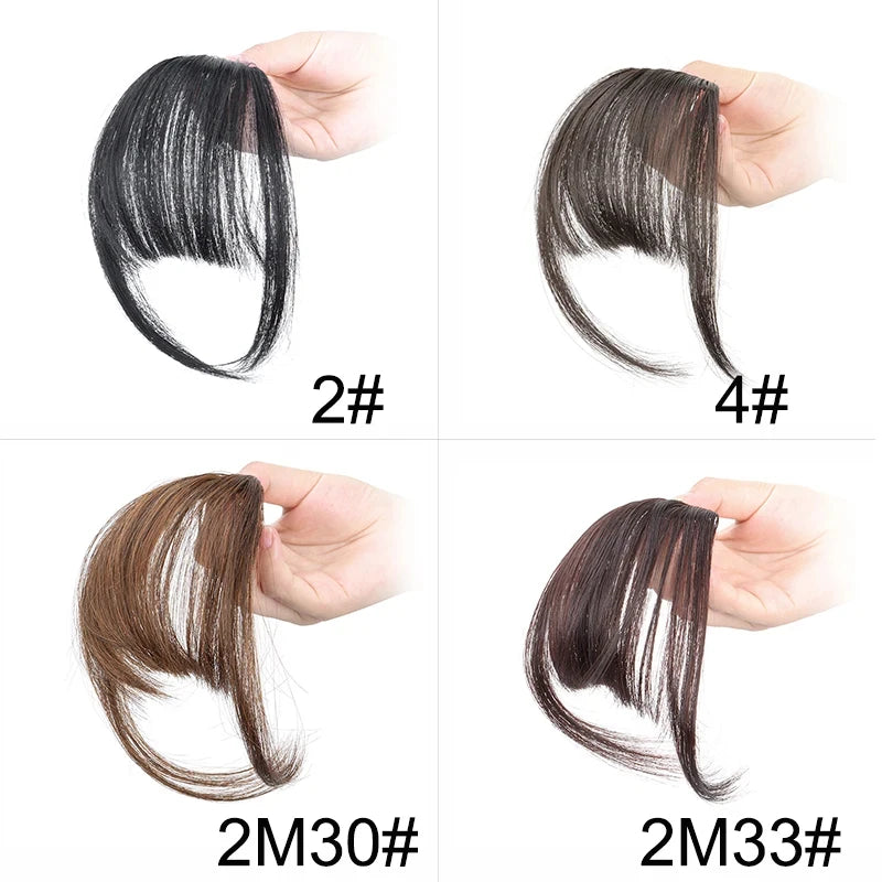 Clip-In Air Bangs, Natural Wispy Synthetic Fringe Hairpiece
