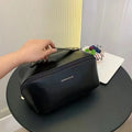 Large Capacity Travel Makeup Bag, PU Leather Wide-Open Cosmetic Pouch