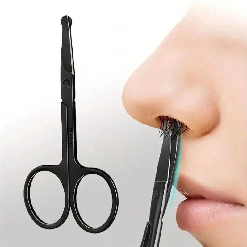 Manual Nose & Ear Hair Trimmer, Stainless Steel, Round-Head Safety Design