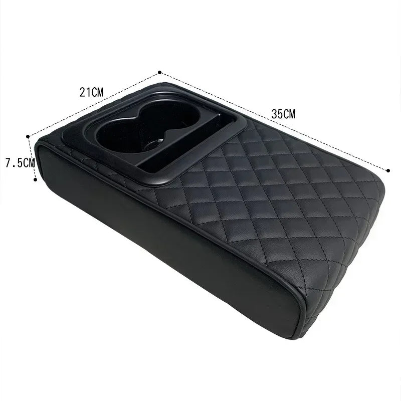 Car Center Console Armrest Cushion with 2 Cup Holders