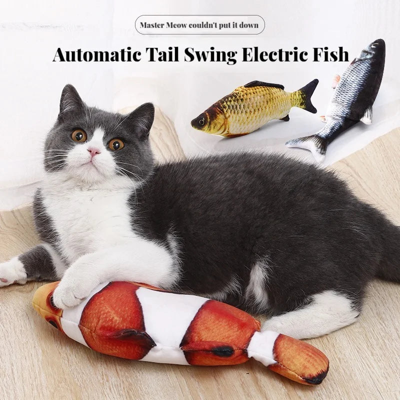 Electric Flopping Fish Cat Toy, USB Rechargeable