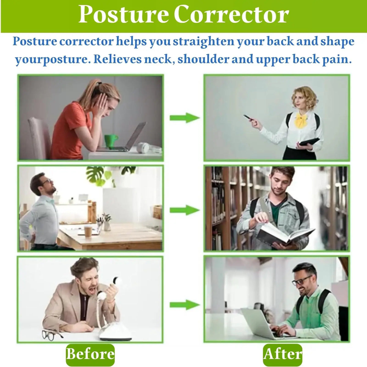 Posture Corrector Back Brace Adjustable Support For Better Posture
