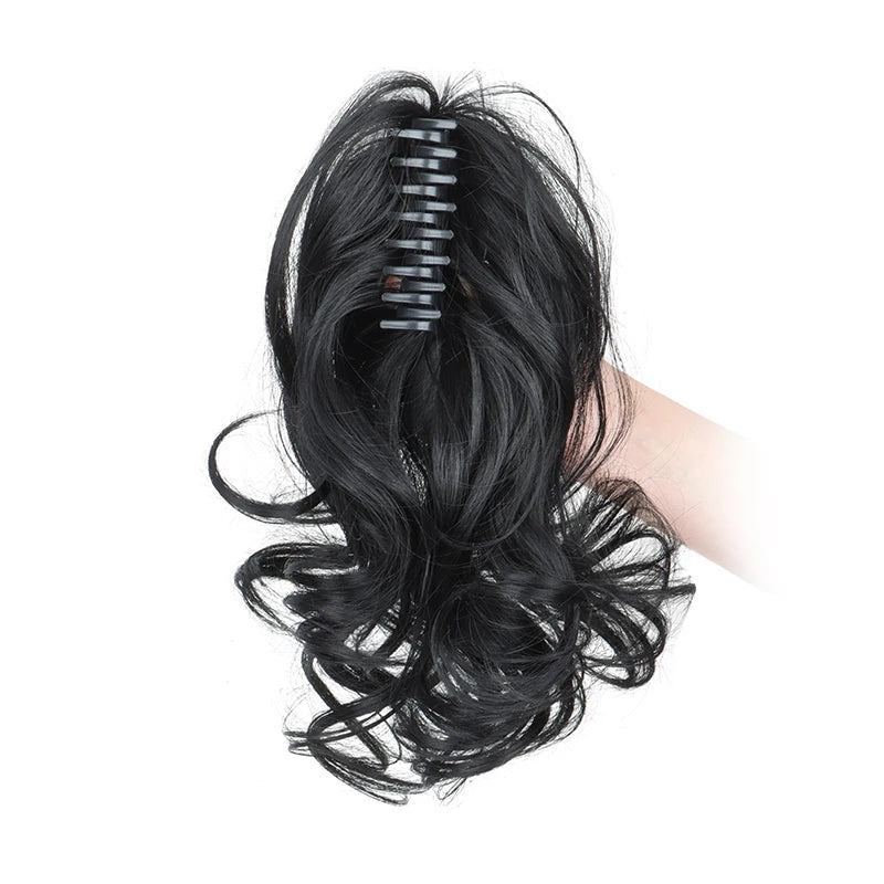 Claw Clip Ponytail Extension, 12 Inch Short Curly Synthetic Hairpiece