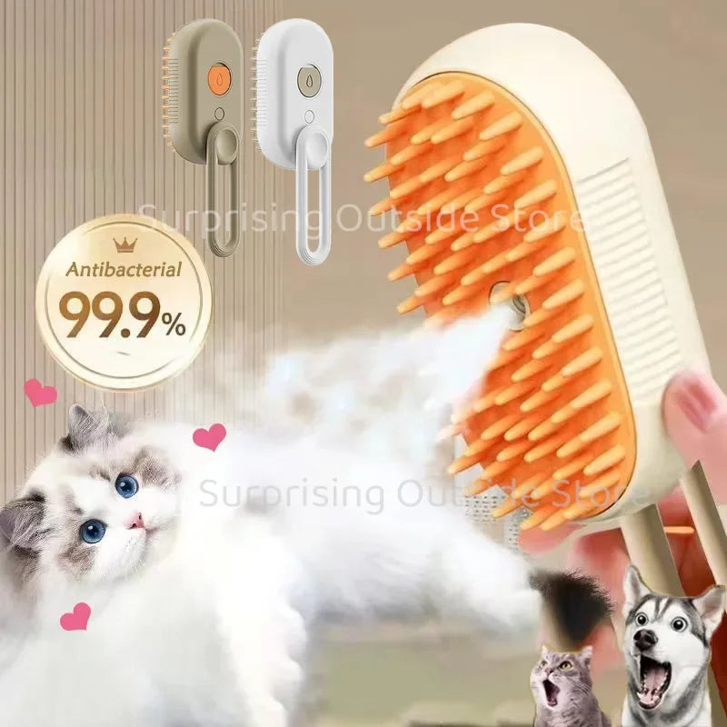 3-in-1 Steam Spray Pet Brush for Cats & Dogs