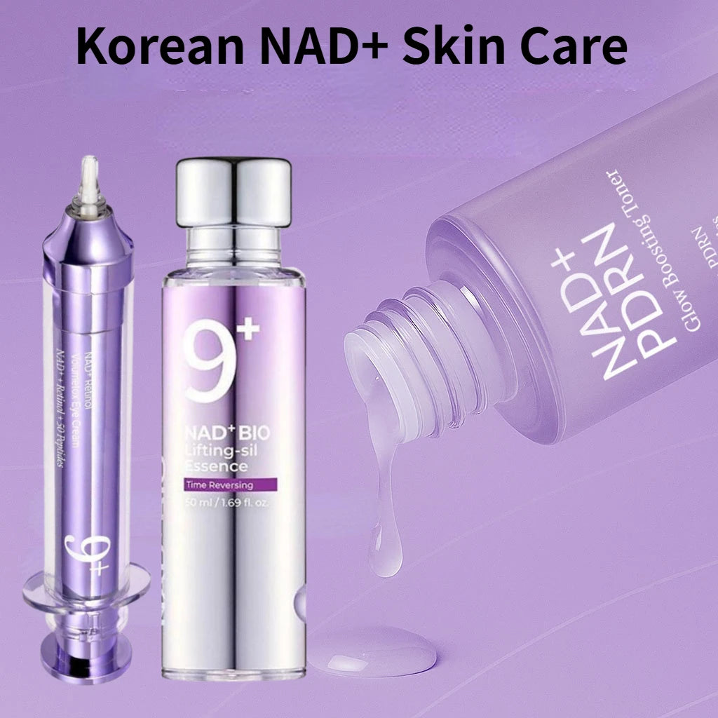 NAD+ Peptide Skincare Set: Glow Toner, Firming Serum & Eye Cream