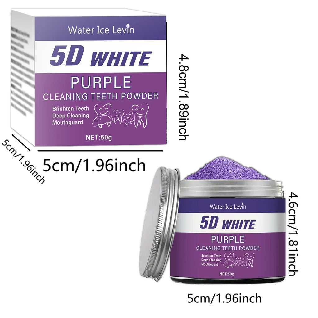 Purple Teeth Whitening Powder - Deep Cleaning Fresh Breath Formula