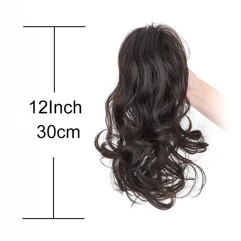 Claw Clip Ponytail Extension, 12 Inch Short Curly Synthetic Hairpiece