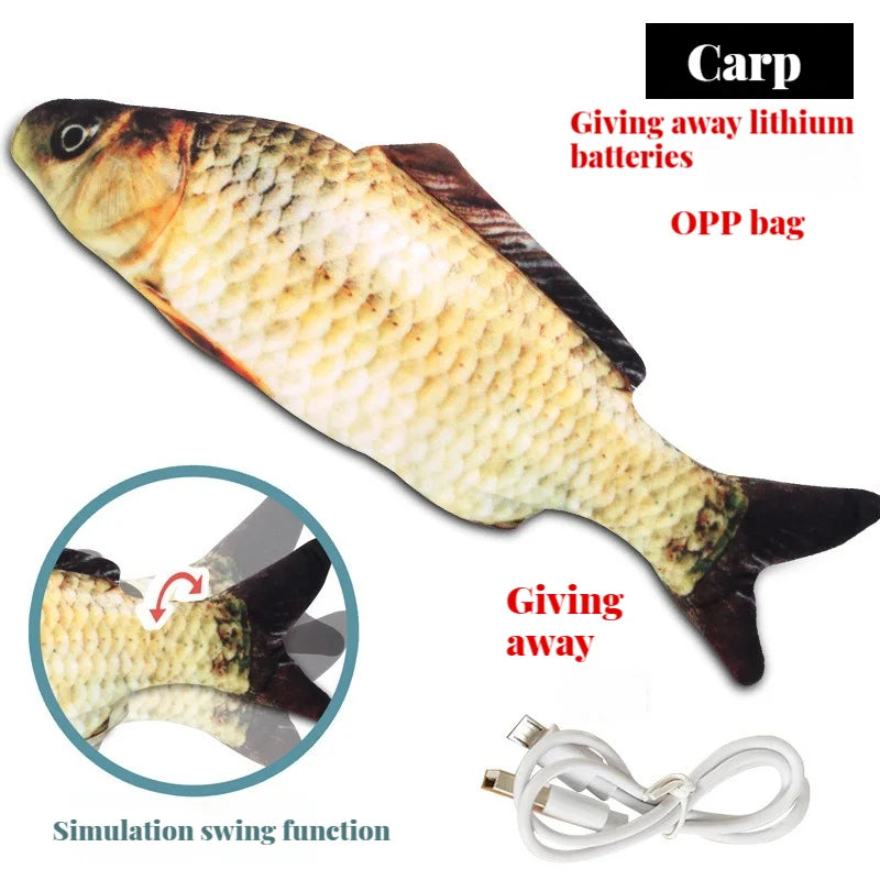 Electric Flopping Fish Cat Toy, USB Rechargeable