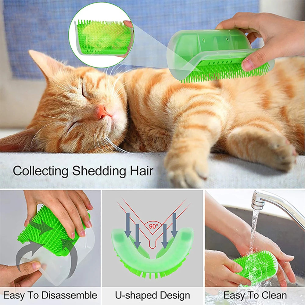 Cat Corner Self-Groomer Brush, Wall-Mounted