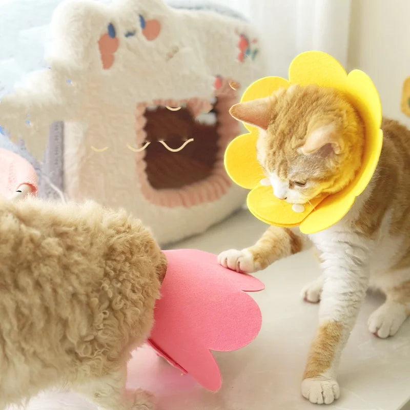 Soft Flower Recovery Cone Collar for Cats & Small Dogs