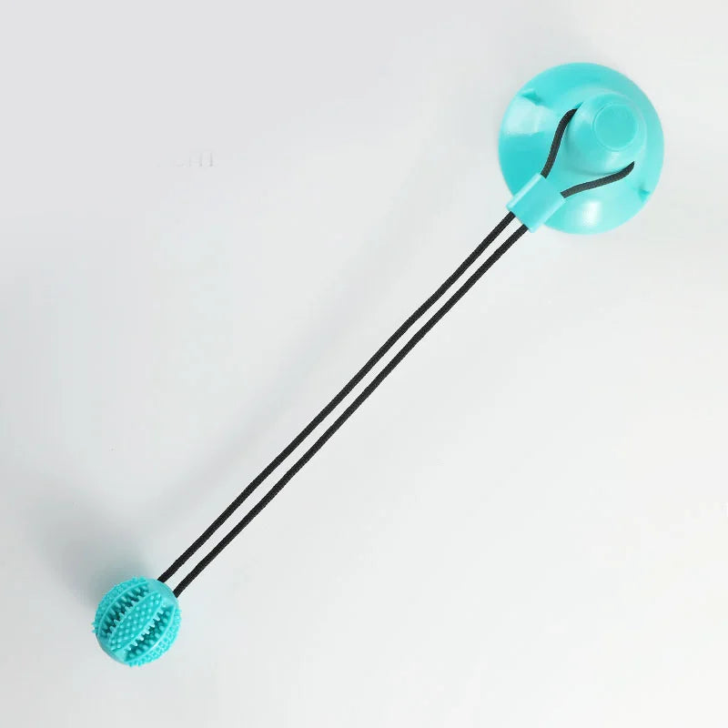 Suction Cup Dog Tug Toy with Treat Dispenser & Squeaker