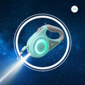 Retractable LED Dog Leash with Flashlight & Glowing Light Ring - Night Walking Leash