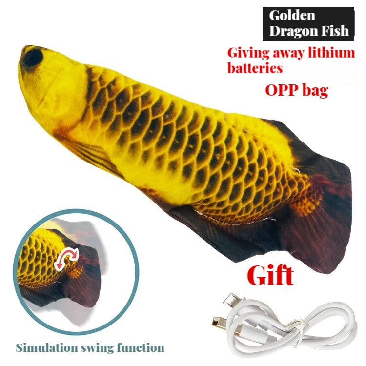 Electric Flopping Fish Cat Toy, USB Rechargeable