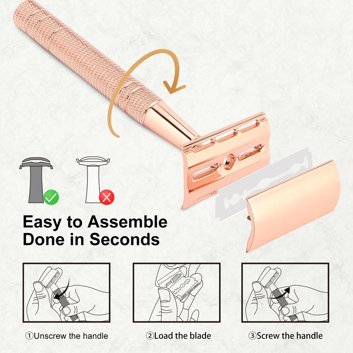 Women's Double Edge Safety Razor with 10 Blades, Reusable