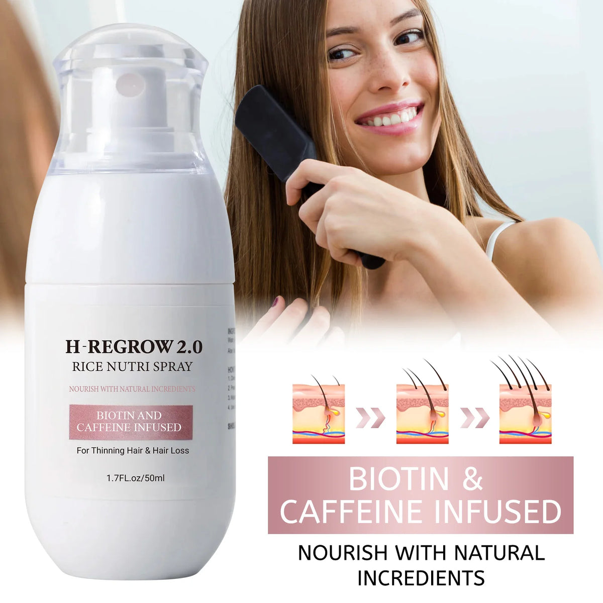 Fermented Rice Water Hair Growth Serum - Scalp Treatment Spray