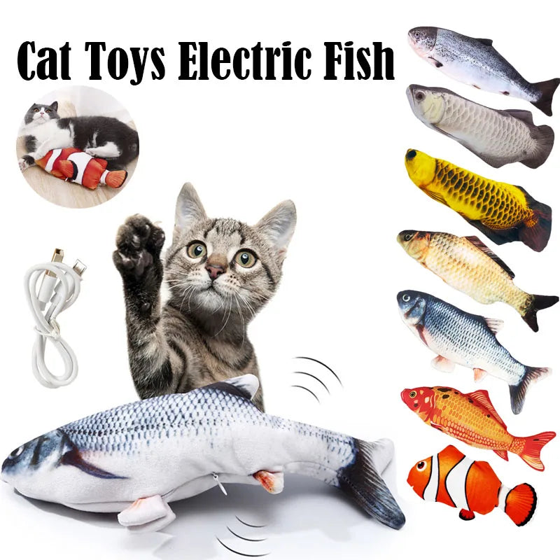 Electric Flopping Fish Cat Toy, USB Rechargeable