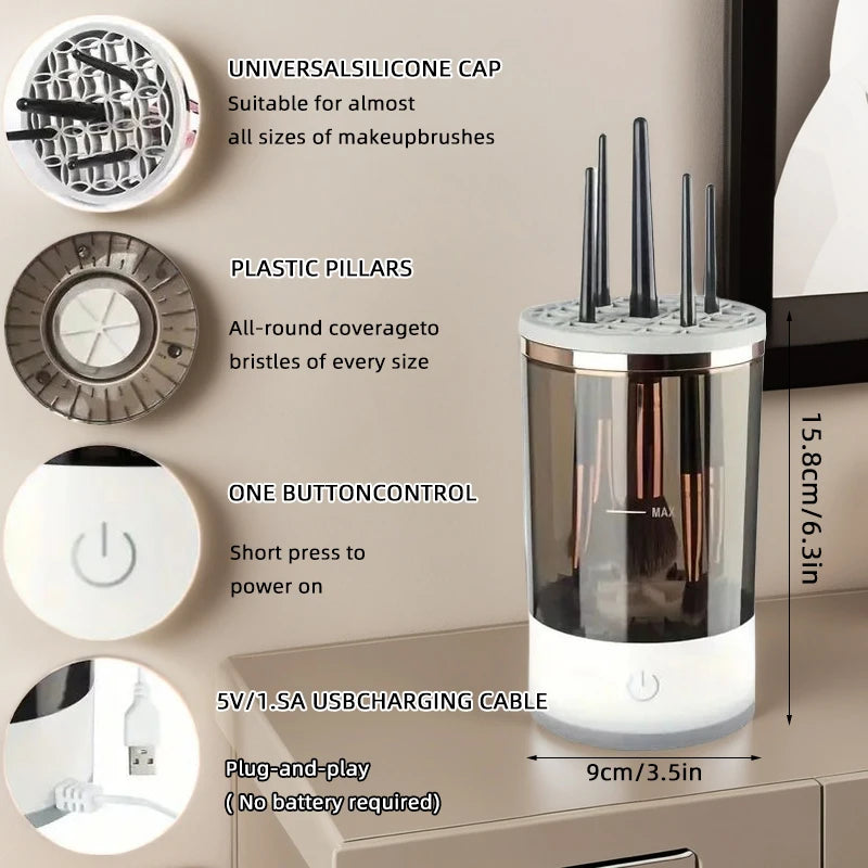 Electric Makeup Brush Cleaner, USB Powered Brush Washer