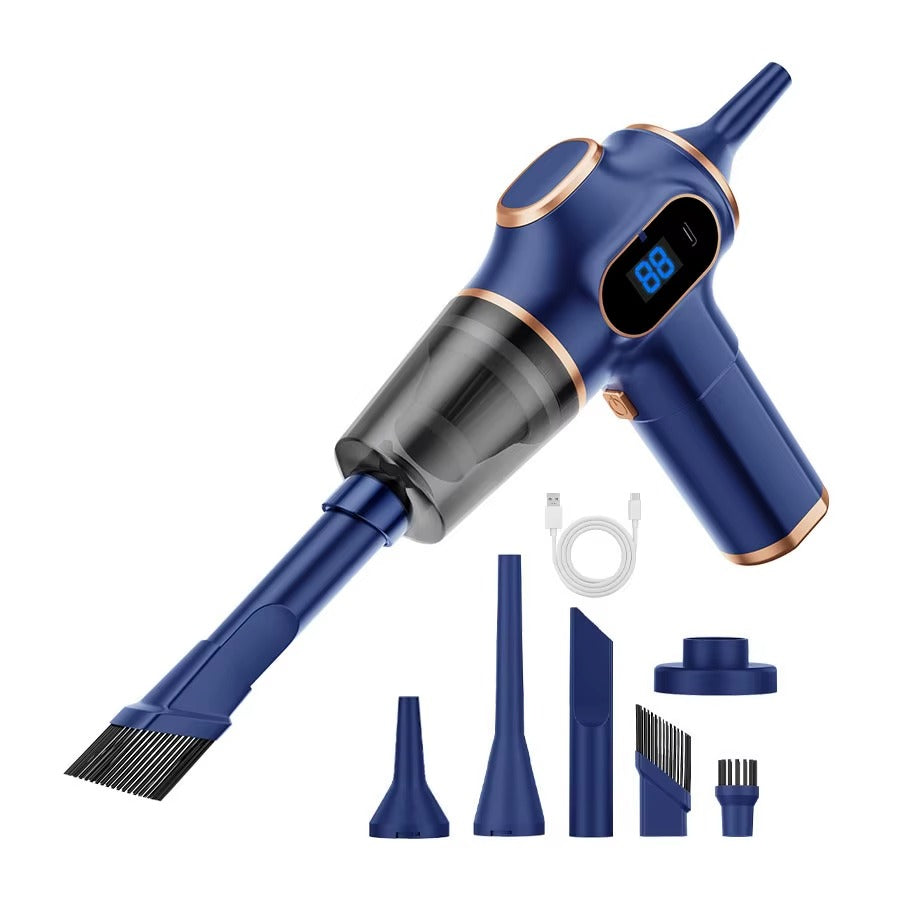Cordless Mini Car Vacuum & Air Duster 2-in-1, Rechargeable Handheld Vacuum with Digital Display