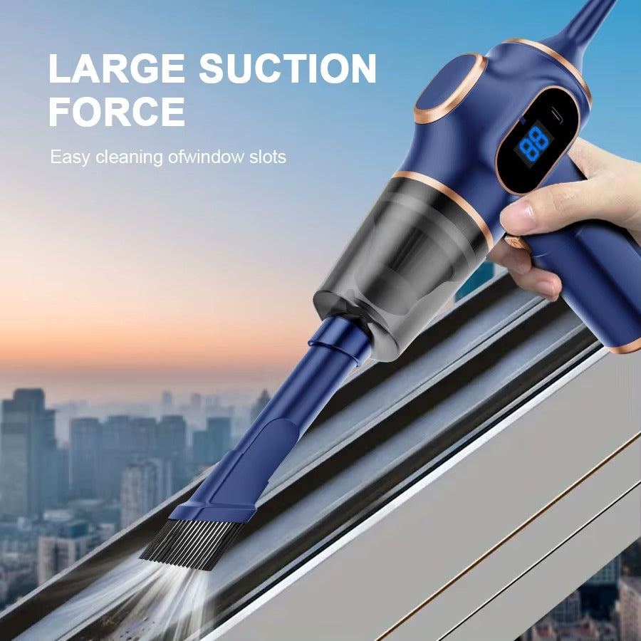 Cordless Mini Car Vacuum & Air Duster 2-in-1, Rechargeable Handheld Vacuum with Digital Display
