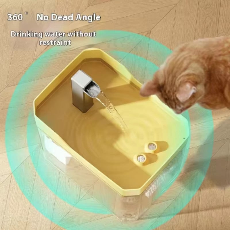 Cat Water Fountain with Auto Filter, 1.5L Transparent Pet Water Dispenser with Quiet Pump for Cats & Small Dogs