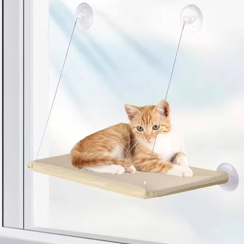 Cat Window Hammock with Strong Suction Cups, Space-Saving Cat Window Perch Bed for Indoor Cats