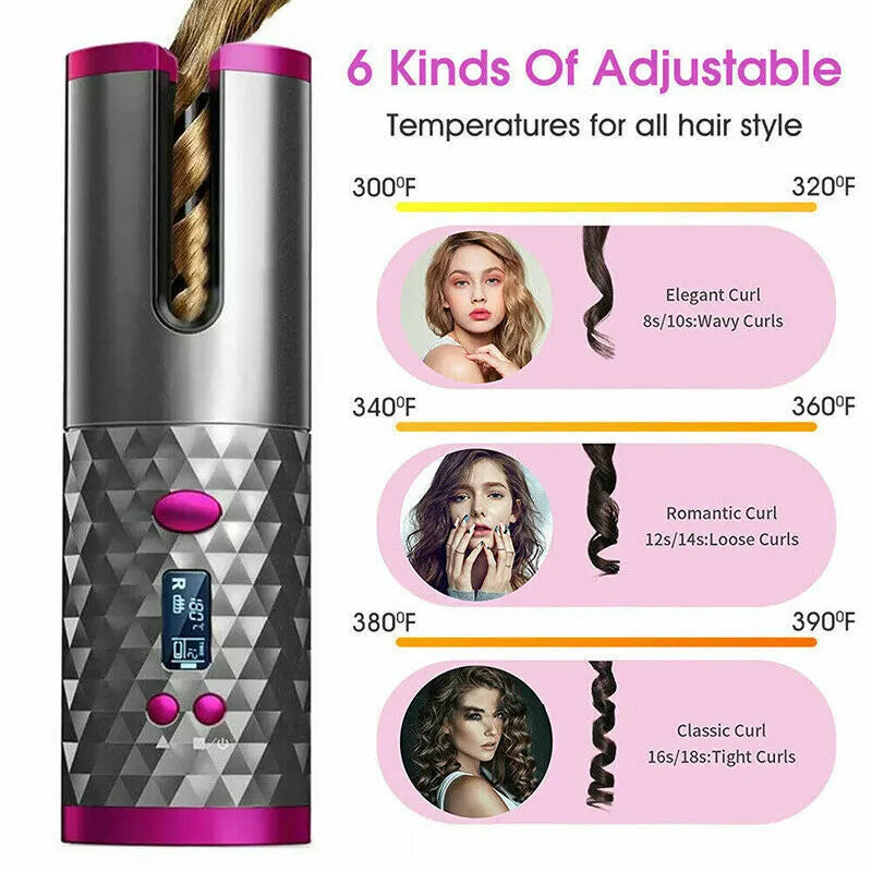 Automatic curling iron heat settings