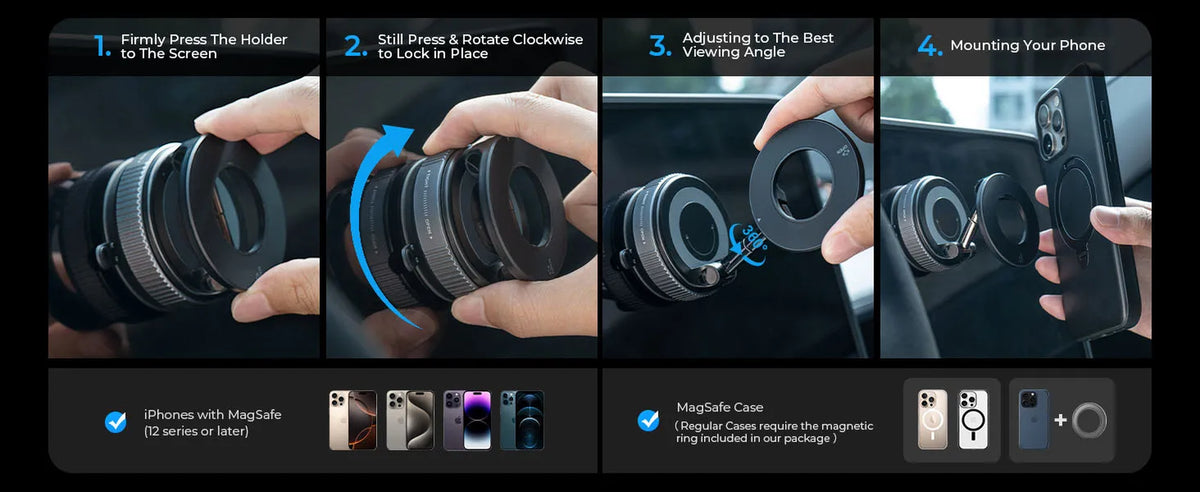 360° Magnetic Vacuum Suction Phone Holder