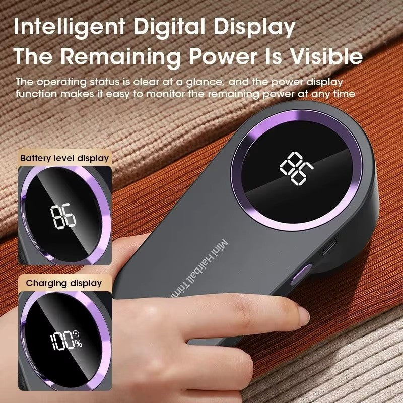 Rechargeable Electric Lint Remover with LED Display, Fabric Shaver for Sweaters, Couch & Clothes