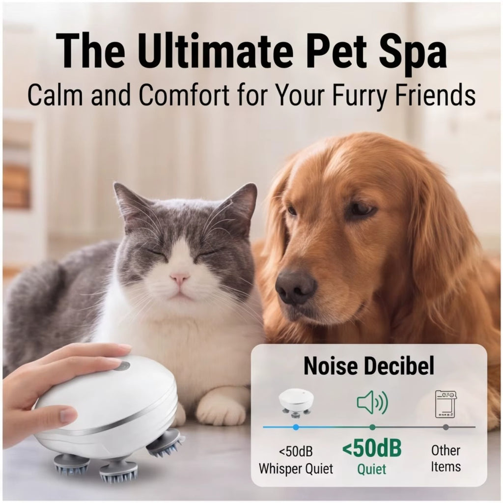 Electric Scalp Massager, Waterproof Rechargeable Head Massager with Kneading Nodes, Great for Hair Wash & Pets