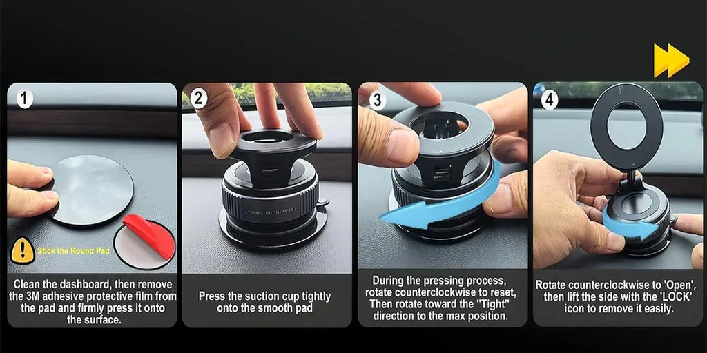 360° Magnetic Vacuum Suction Phone Holder