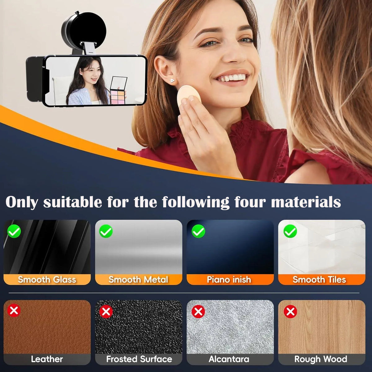 360° Magnetic Vacuum Suction Phone Holder