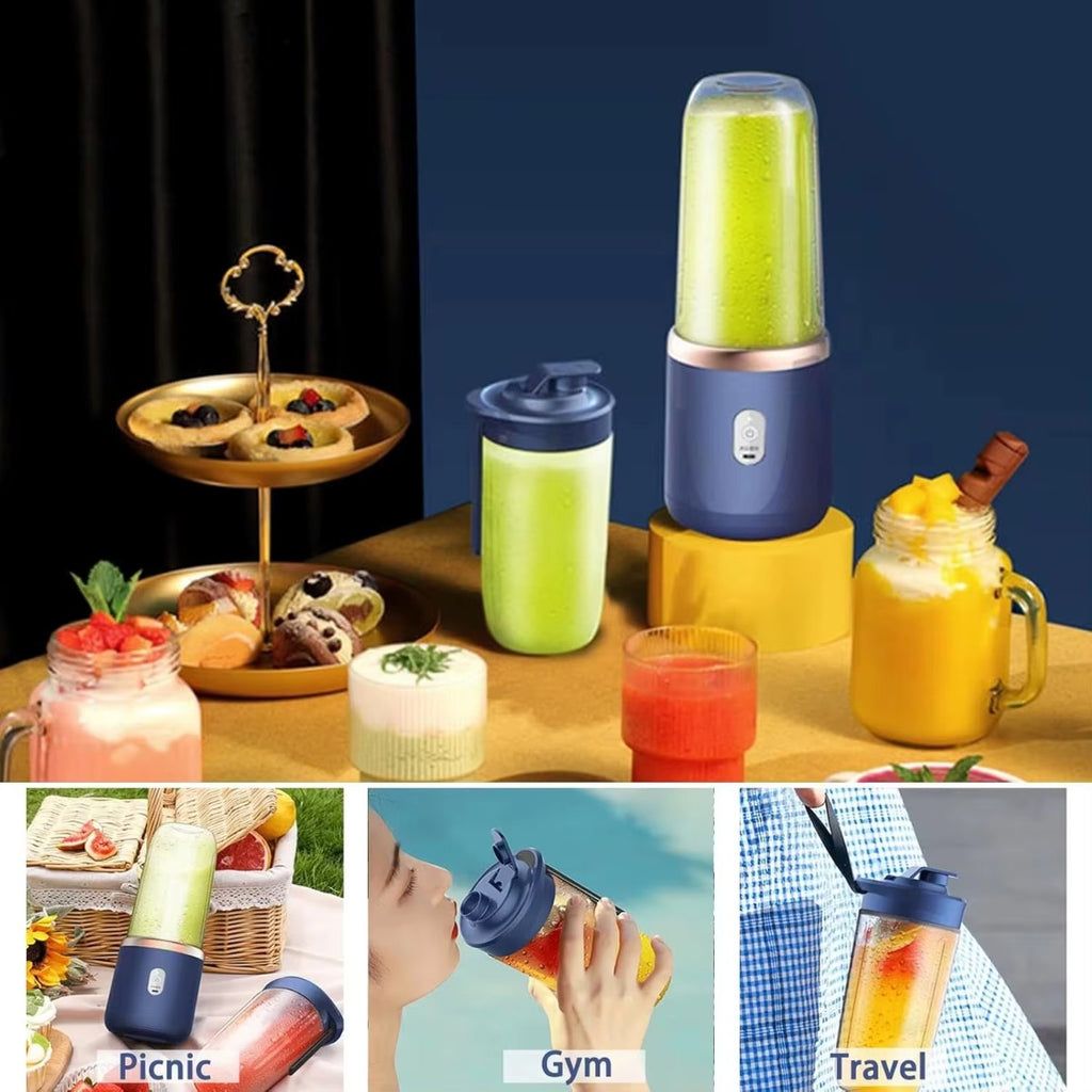 Portable Blender with 2 Cups, USB Rechargeable Personal Mini Blender for Smoothies & Shakes On the Go