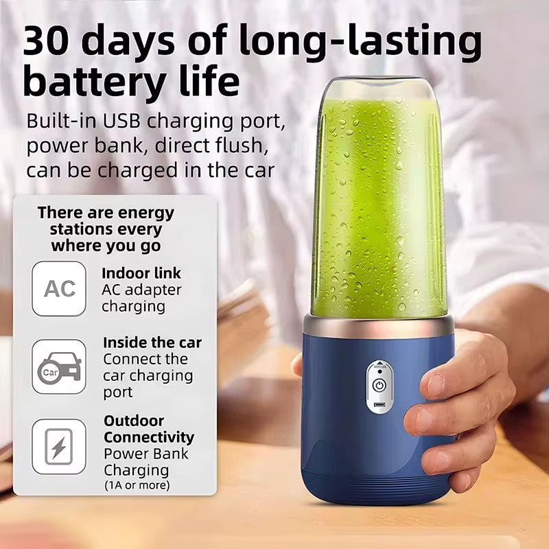 Portable Blender with 2 Cups, USB Rechargeable Personal Mini Blender for Smoothies & Shakes On the Go