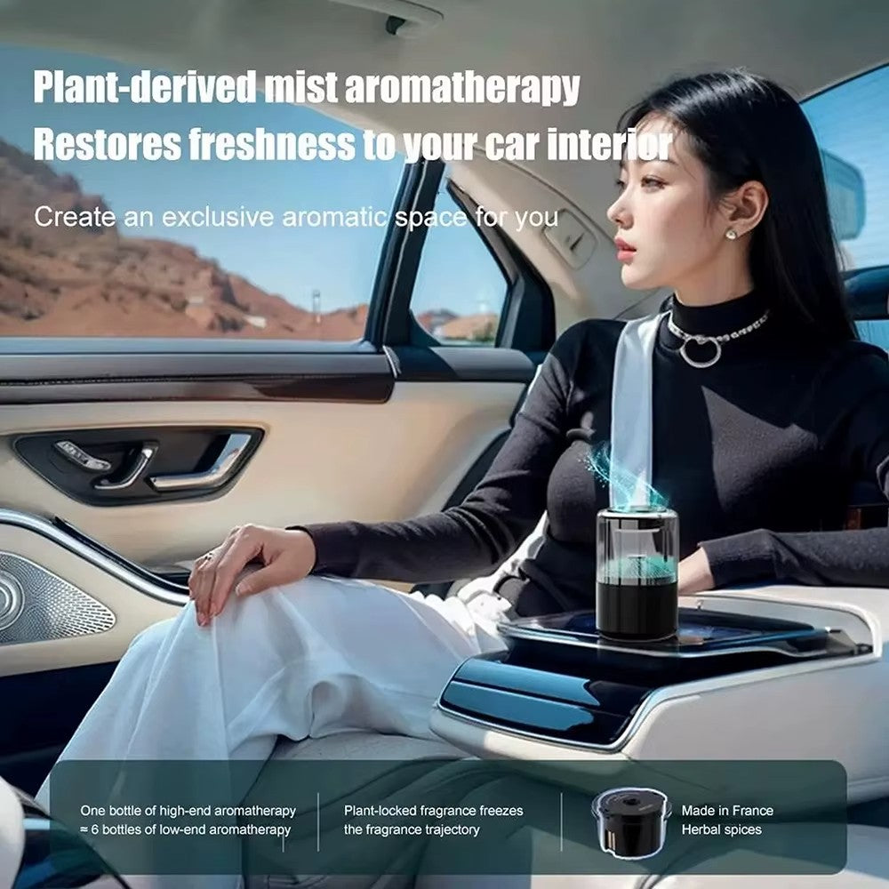 Smart Car Aroma Diffuser with Ambient Light, Automatic Car Air Freshener for Cup Holder, Auto On/Off