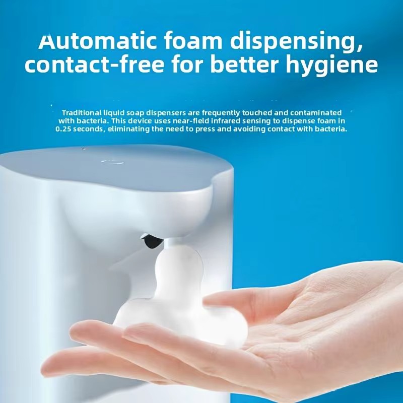 Touchless Automatic Foam Soap Dispenser, USB Rechargeable Infrared Sensor Hand Soap Dispenser for Bathroom & Kitchen