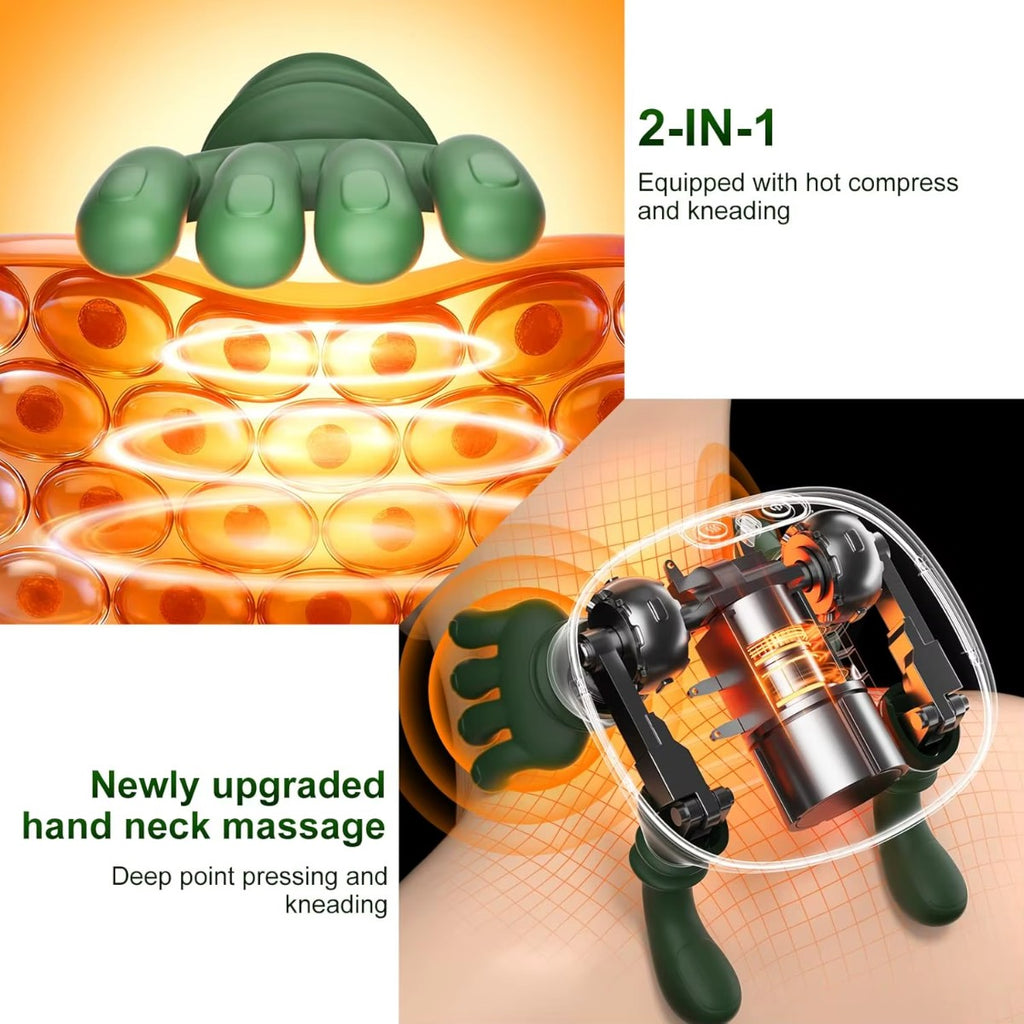 Wireless Neck and Shoulder Massager with Heat, 4D Kneading Cordless Massager for Neck, Back & Shoulders